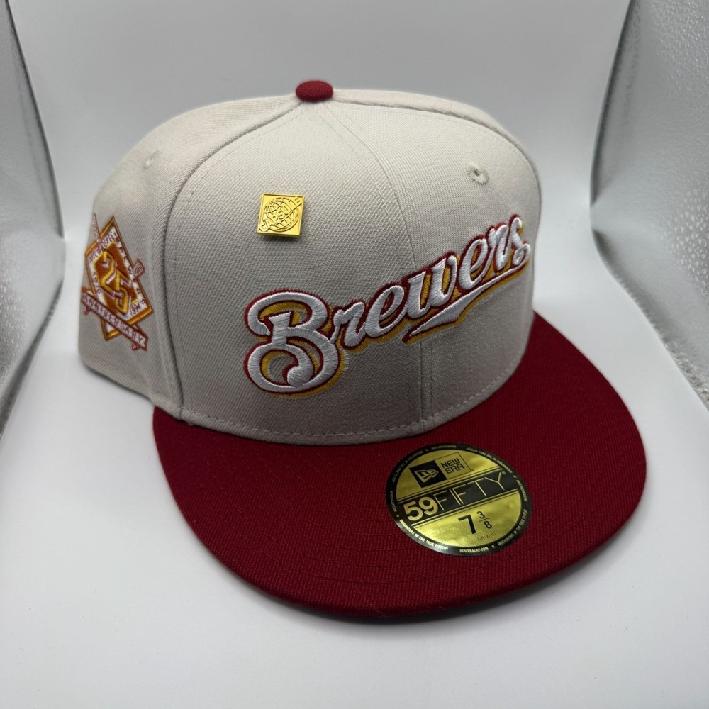 New Era 59Fifty Milwaukee Brewers 25th Anniversary Fitted Baseball Cap 7 3/8